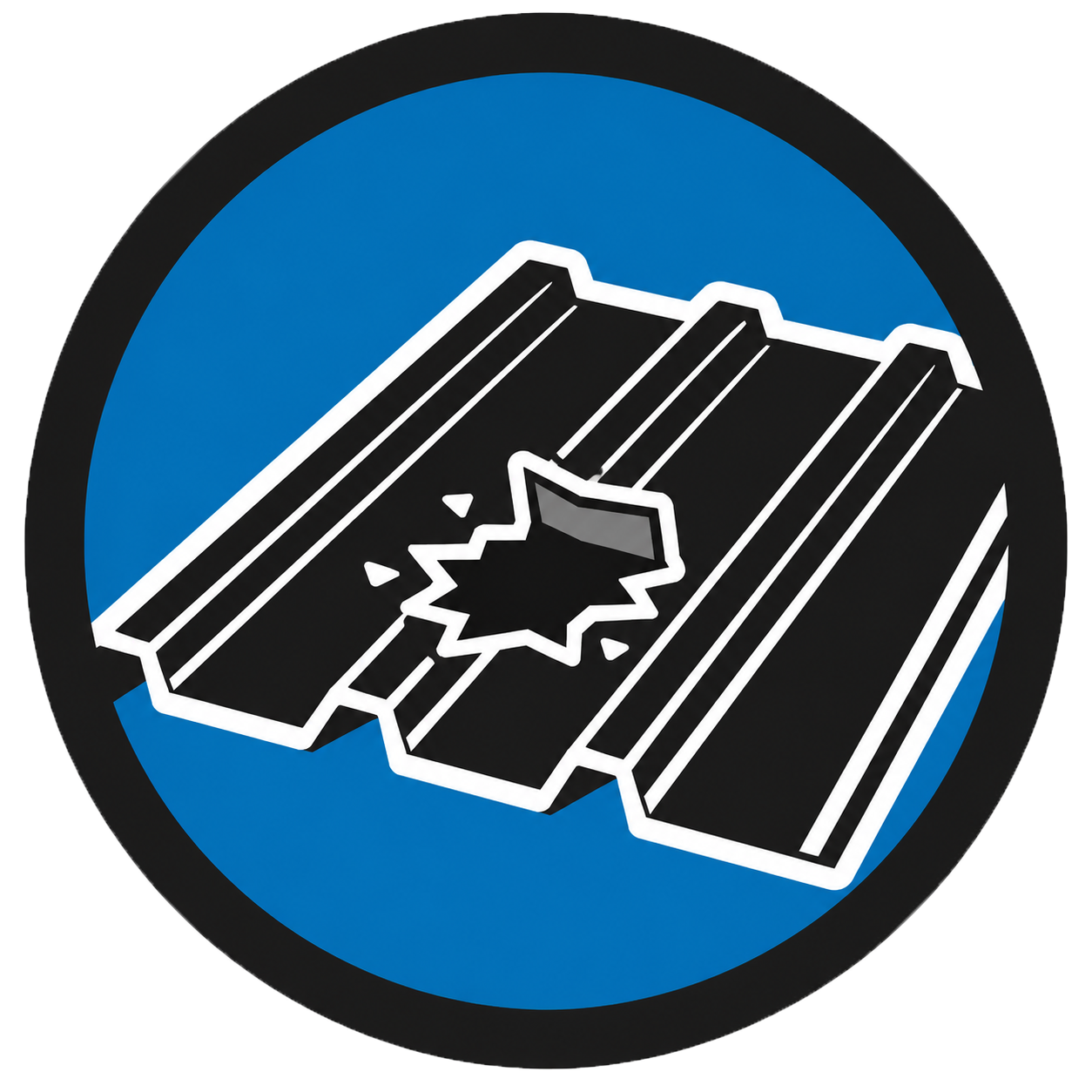 Punctured metal panel icon